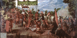 Moctezuma II y Hernán Cortés frente a frente 