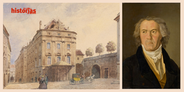 OBRA DE CARL WENZEL ZAJICEK, TEATRO DE LA CORTE IMPERIAL Y REAL, CA. 1900, ACUARELA. MUSEO NACIONAL DE VIENA, AUSTRIA / OBRA DE FERDINAND GEORG WALDMÜLLER, LUDWIG VAN BEETHOVEN, 1823, ÓLEO SOBRE TELA. MUSEO DE HISTORIA DEL ARTE DE VIENA, AUSTRIA