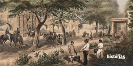 OBRA DE CASIMIRO CASTRO Y JULIO CAMPILLO, LA FUENTE DE TLAXPANA, 1855, LITOGRAFÍA. EN JOSÉ ANTONIO DECAEN (EDITOR), MÉXICO Y SUS ALREDEDORES 