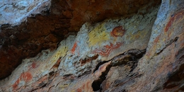 Pintura rupestre en la Mixteca Baja oaxaqueña