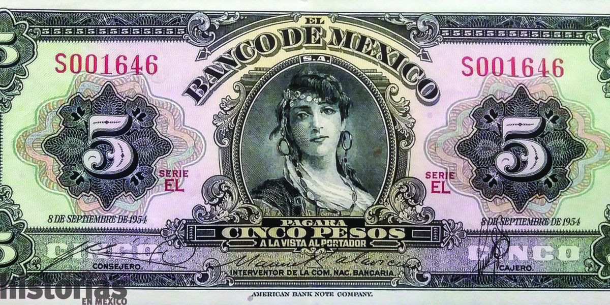“La gitana” de los billetes del Banco de México en 1925